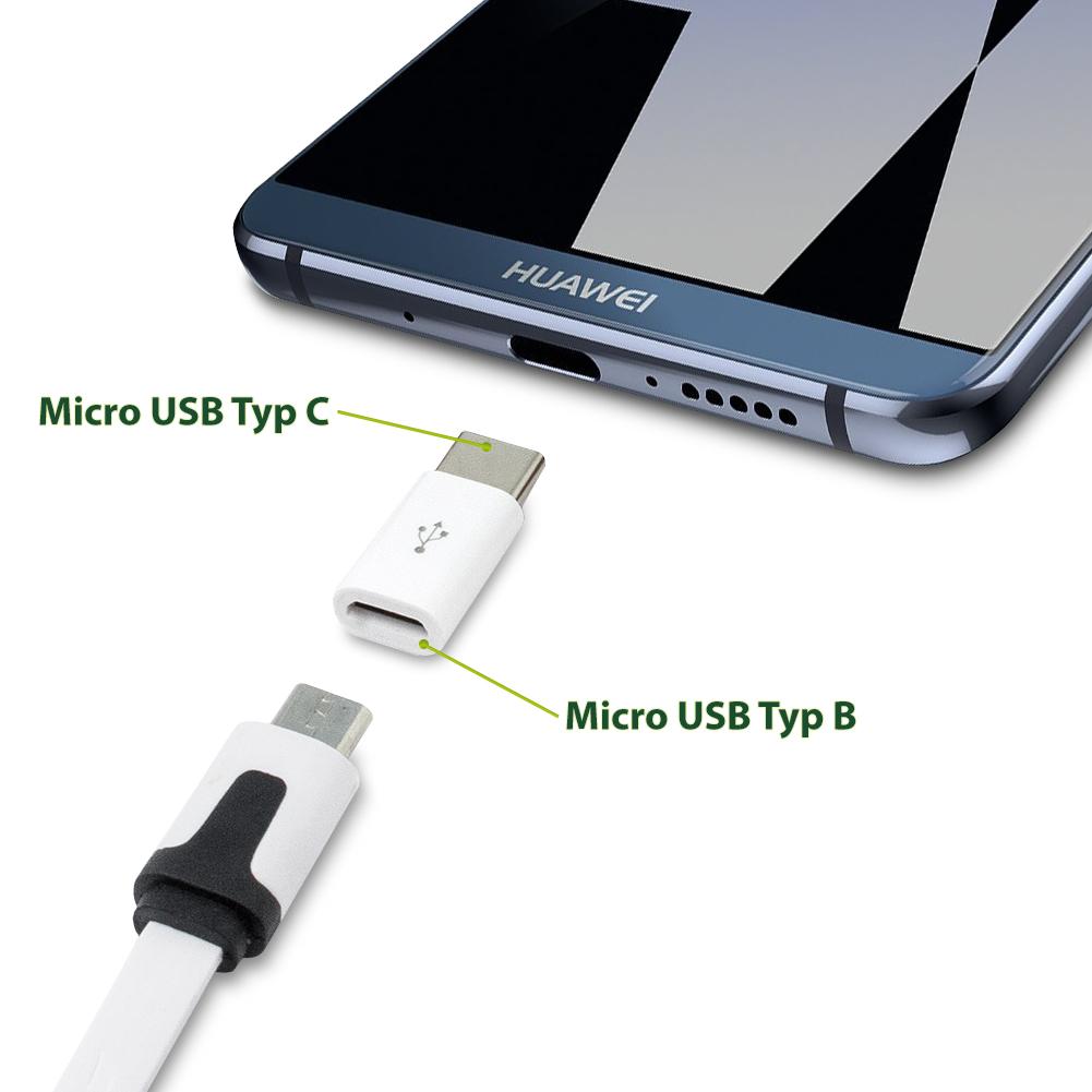 Micro USB Adapter auf USB C Typ C Stecker wandelt USB 2.0 Typ B zu USB ...