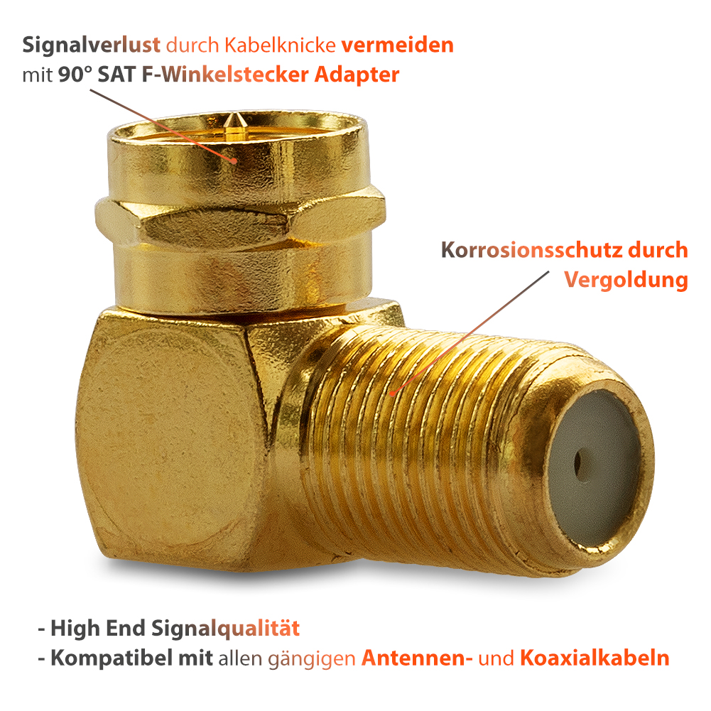 Antennenkabel Adapter Schwaiger Koaxial Stecker Set KST1121 532 Weiß, 1x Koax Stecker + 1x Koax Buchse Antennenkabel 2m